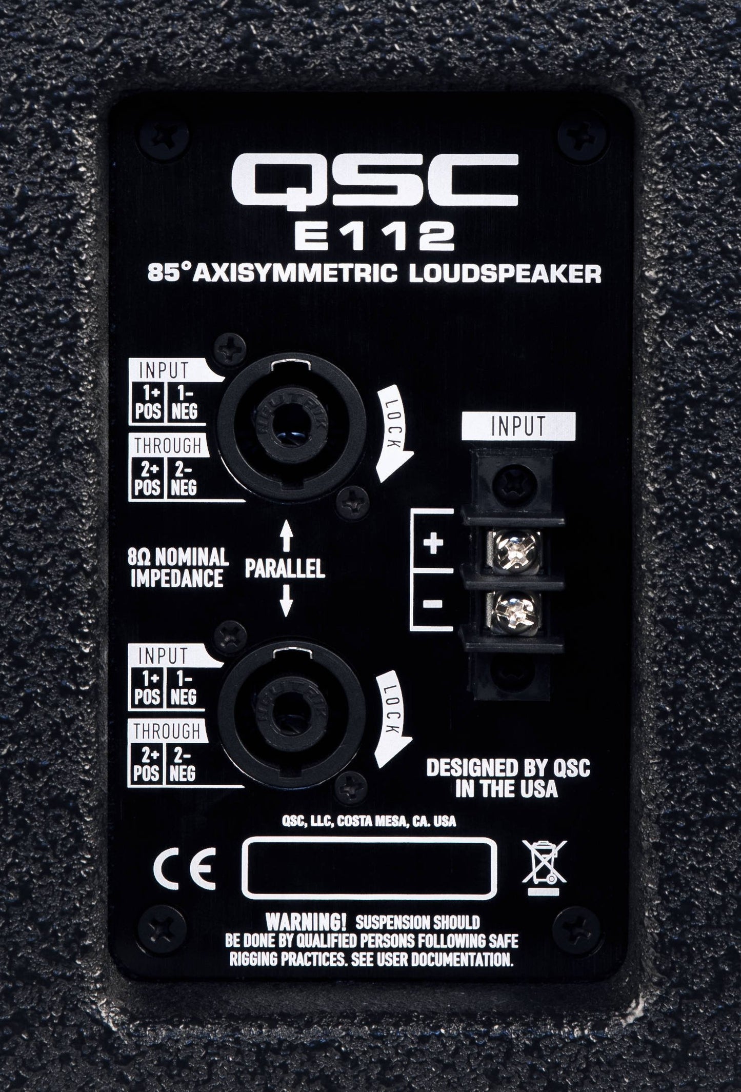 QSC E112, 12" 2-Way Powered, Live Sound Reinforcement Loud Speaker - Black