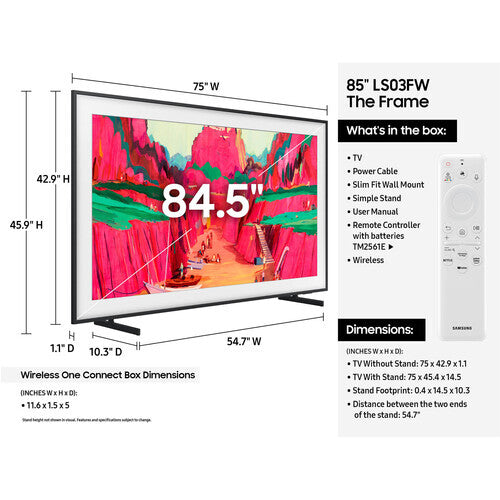 Samsung The Frame Pro QN85LS03FW Neo QLED 4K 85" Smart TV - QN85LS03FWFXZA