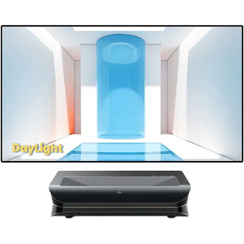 AWOL Vision LTV-3500 Pro 3300-Lumen XPR 4K RGB Laser Projector with ALR-D120 Daylight 120" Fixed Frame Screen