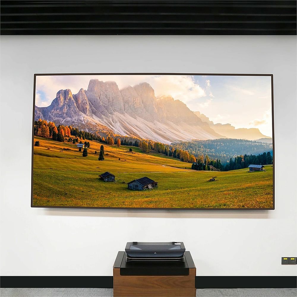 AWOL Vision - ALR-F220C 120" Motorized Floor Rising ALR Ultra Short Throw Projector Screen, 4K/8K 3D - Black