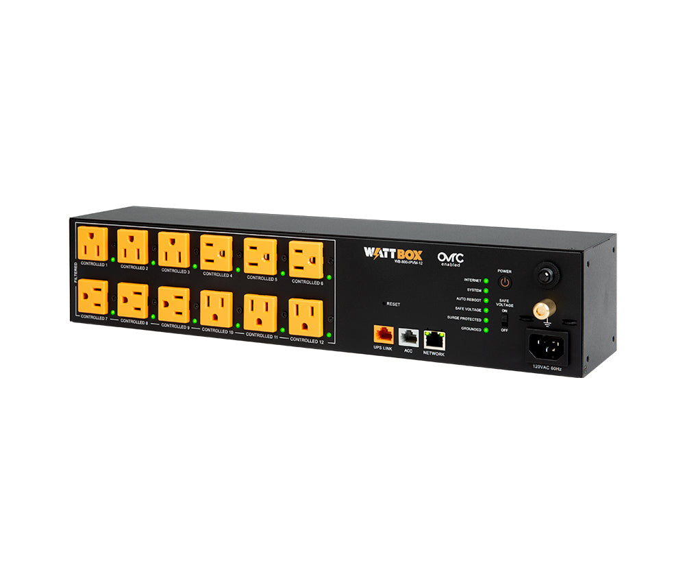WattBox WB-800-IPVM-12 800 Series IP Power Conditioner | 12 Individually Controlled & Metered Outlets