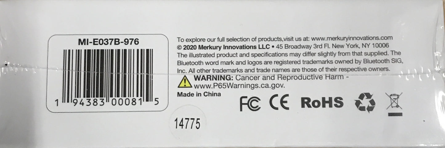 Merkury Innovations MI-E037B-976 Bluetooth 4 Hour Long Battery Wireless Earbuds Steel