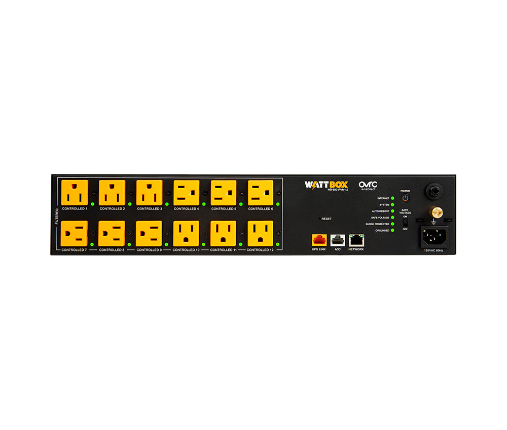 WattBox WB-800-IPVM-12 800 Series IP Power Conditioner | 12 Individually Controlled & Metered Outlets