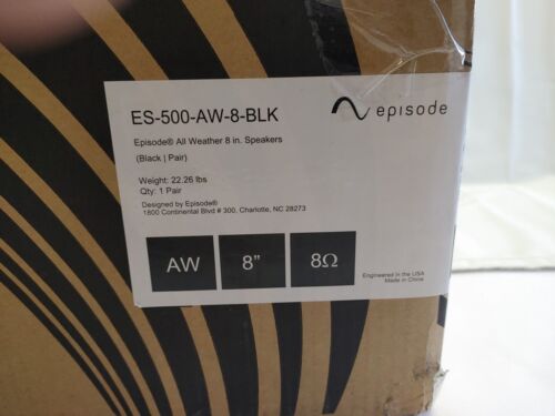 Episode ES-500-AW-8-BLK All-Weather Series 8" Speaker, Pair, Black