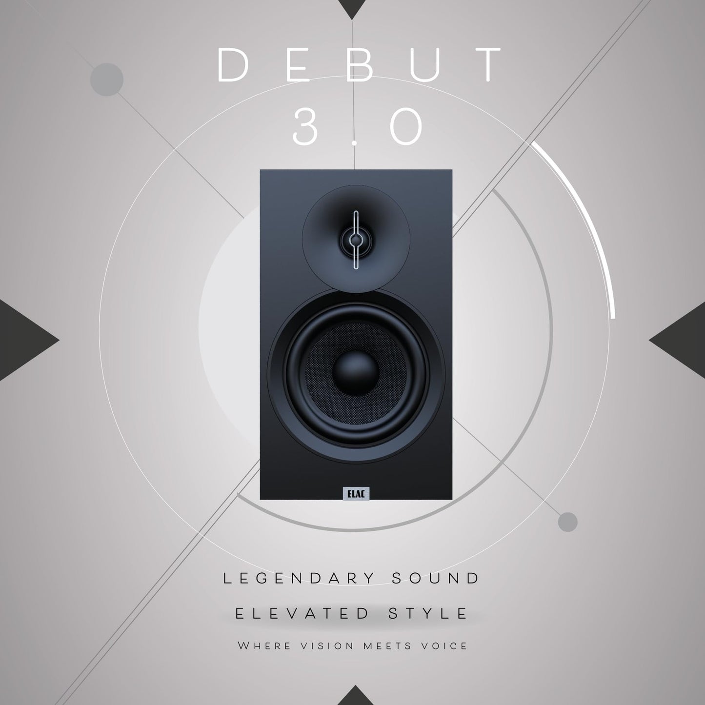 ELAC Debut 3.0 DA43-BK Atmos Speakers, On-Wall Black Ash, Premium Sound (Each))