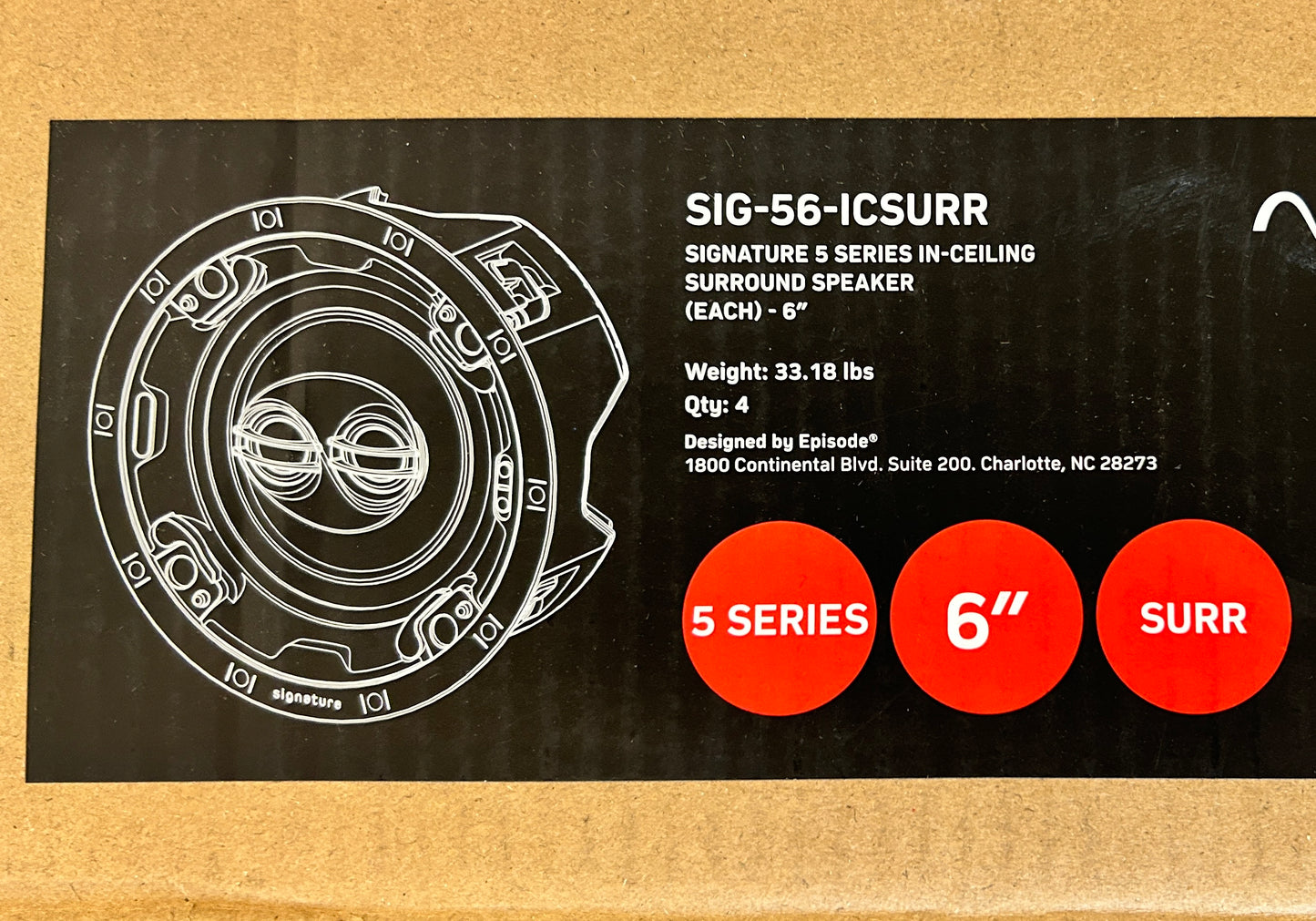 Episode Signature SIG-56-ICSURR 5 Series 6" In-Ceiling Surround Speaker
