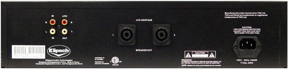Klipsch KA-1000-THX 1000-Watt THX-Ultra2 Subwoofer Amp 1016569