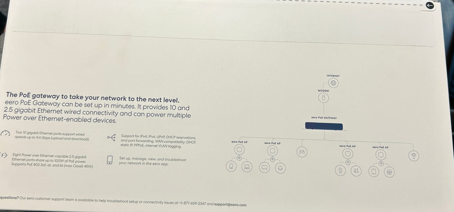 Eero U021121 PoE Mesh Network Gateway Switch - 9.4Gbps