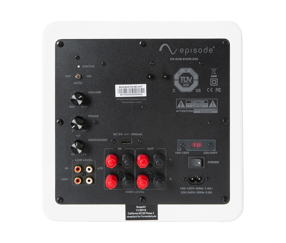 Episode® Evolution Series Sealed Subwoofer ES-SUB-EVO8-250-WHT