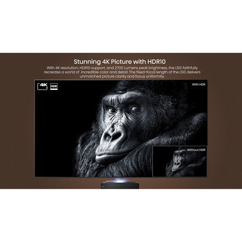 Hisense 100L5G 2700-Lumen 4K UHD Smart Ultra-Short Laser Projector & 100" Screen Bundle