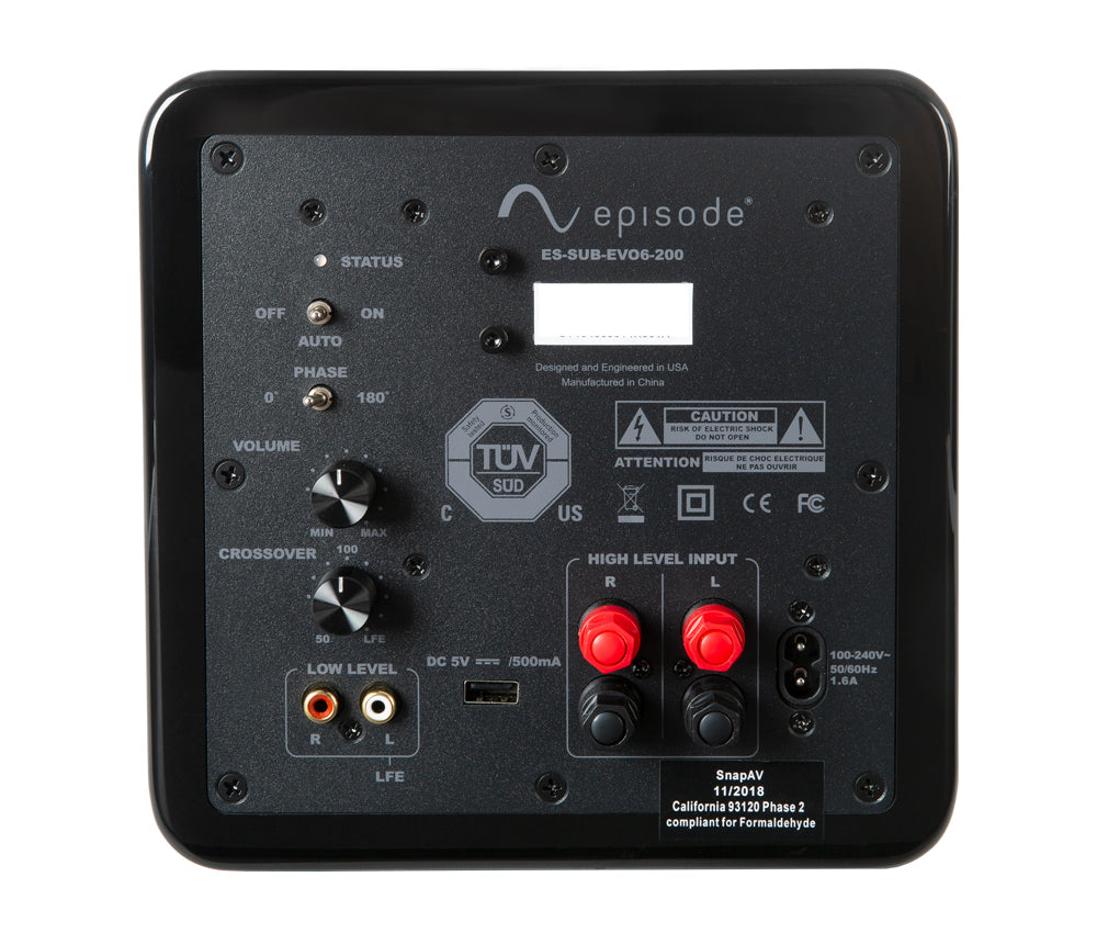 Episode® Evolution Series Sealed Subwoofer ES-SUB-EVO6-200-BLK