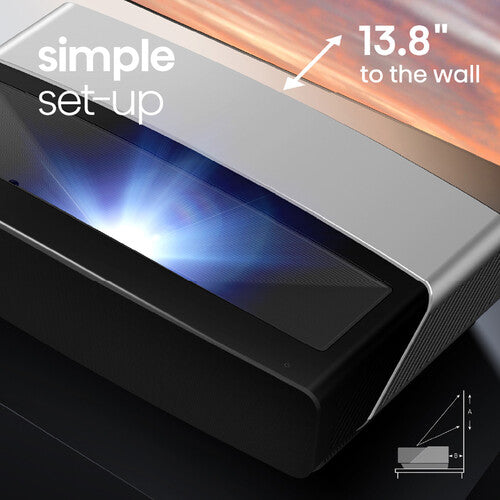 Hisense 100L5G 2700-Lumen 4K UHD Smart Ultra-Short Laser Projector & 100" Screen Bundle