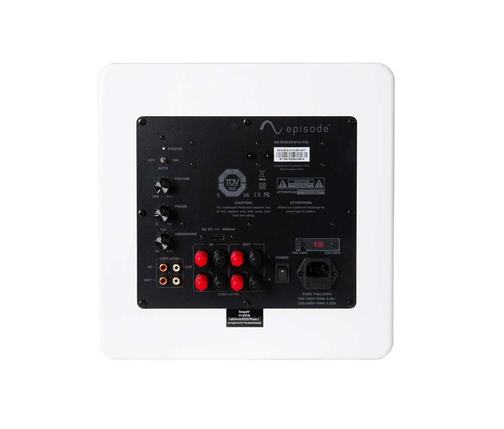 Episode® Evolution Series Sealed 10" White Subwoofer ES-SUB-EVO10-450-WHT