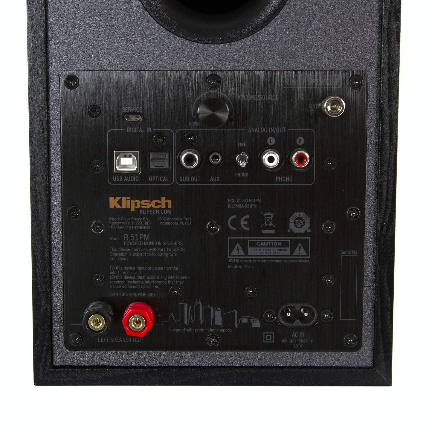 Klipsch R-51PM Reference Powered Bookshelf Speakers, Black 1066254
