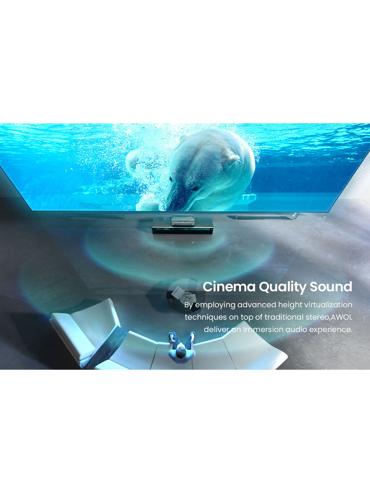 AWOL VISION LTV-3500 PRO 4K 3D Ultra Short Throw Triple Laser Projector