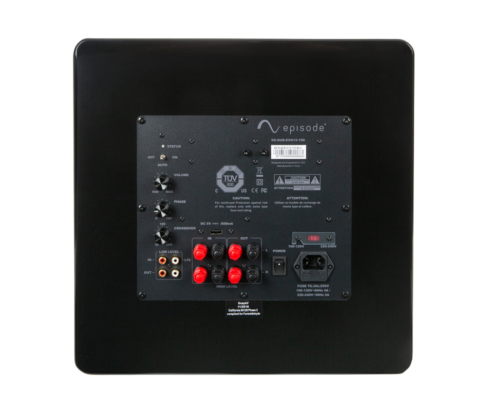 Episode® Evolution Series Sealed 12" Black Subwoofer ES-SUB-EVO12-700-BLK