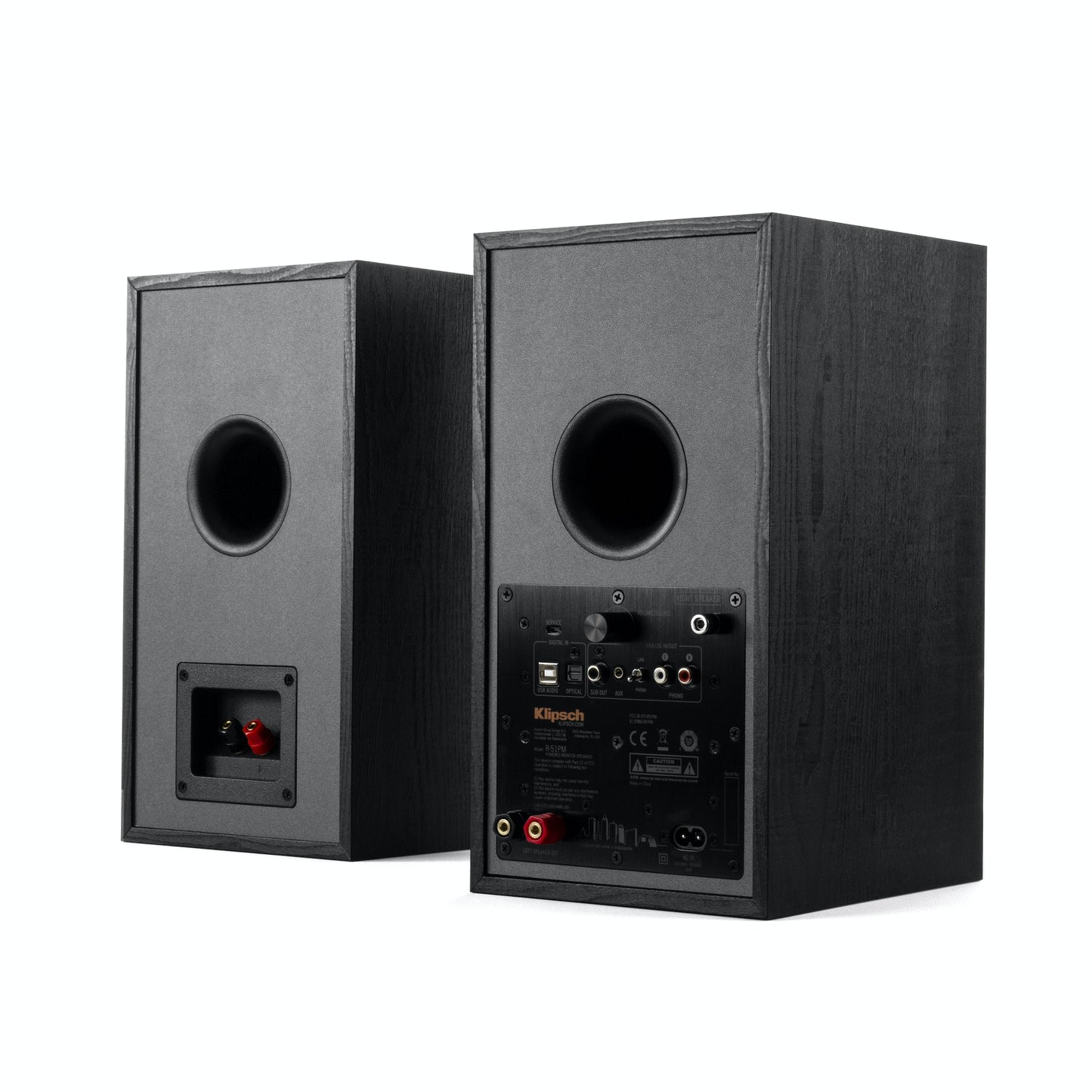 Klipsch R-51PM Reference Powered Bookshelf Speakers, Black 1066254
