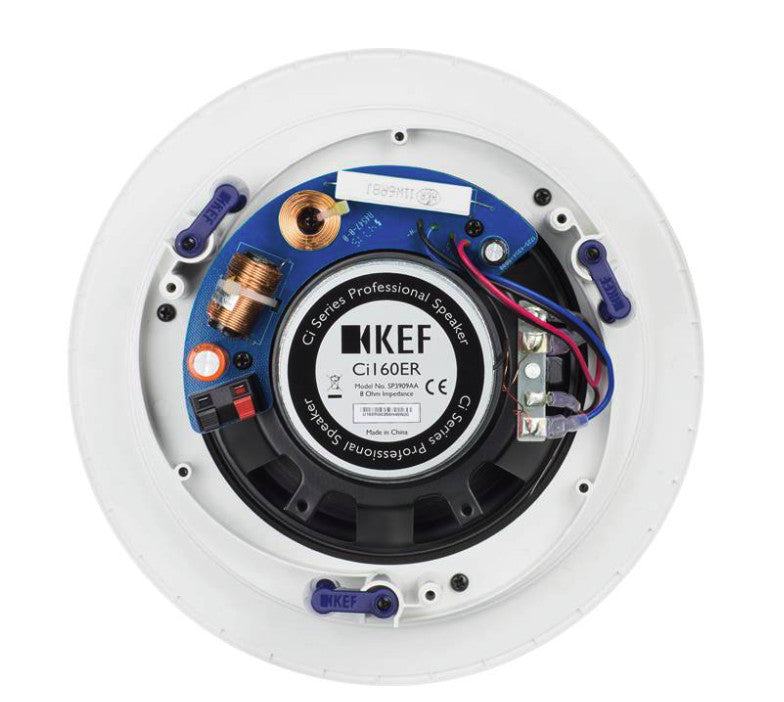 KEF Ci160ER In-Ceiling Speakers Pair, 6.5" Woofer, 100W Power, White