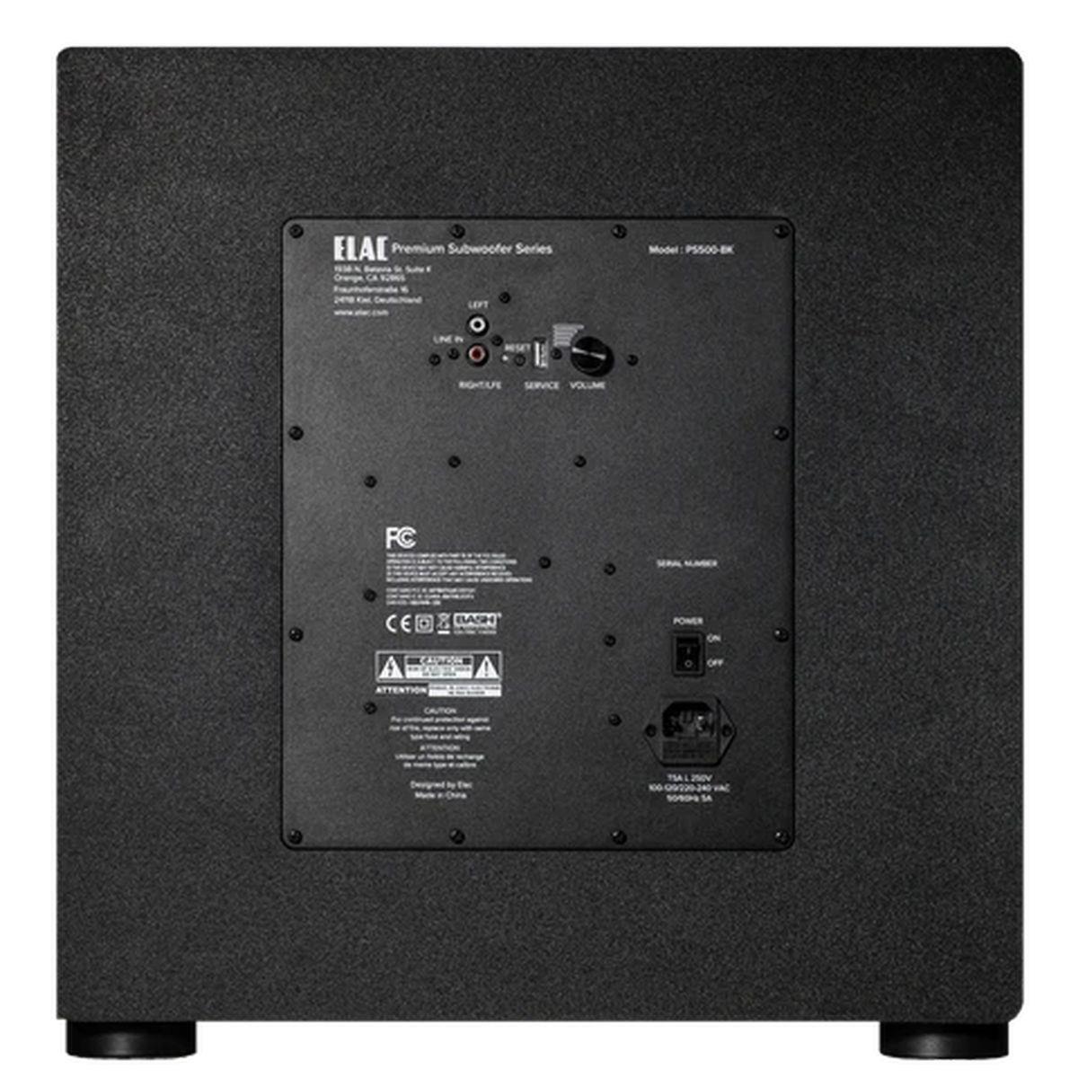 ELAC Varro Premium PS500 15" 500W Powered Subwoofer, Black Vinyl