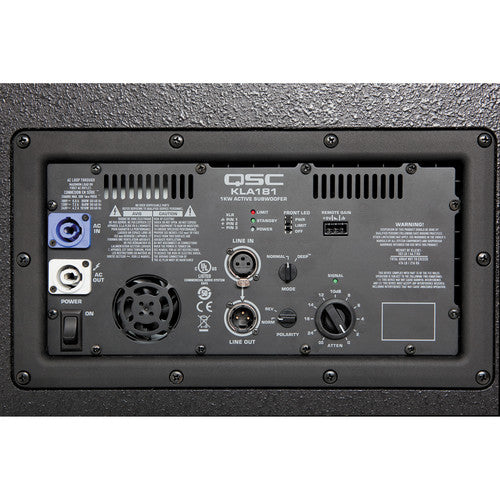 QSC KLA181-BK 18 Active Line Array Subwoofer, 1000W