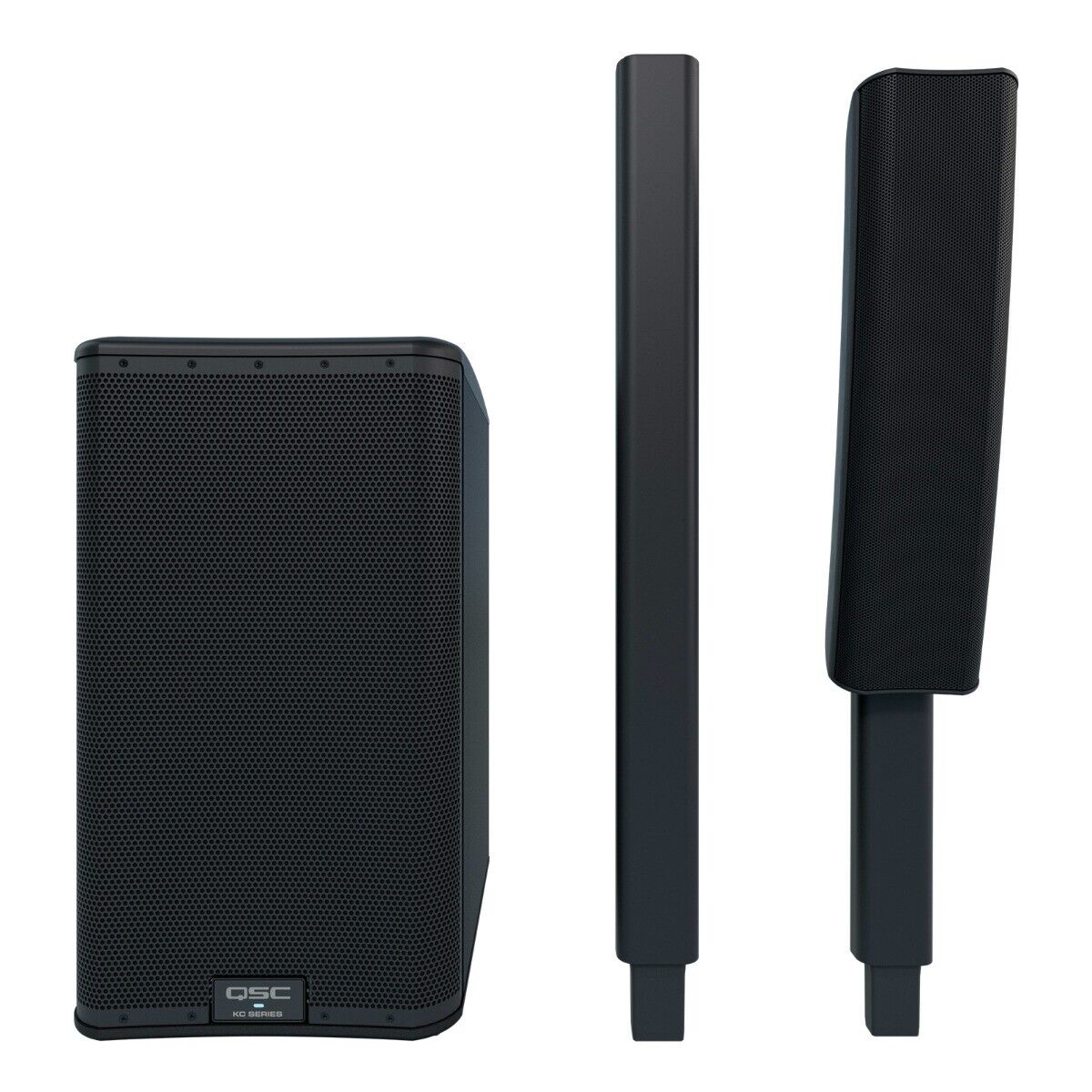 QSC KC12-BK 3000 Watt Active Powered 3-Way Column Loudspeaker System Black