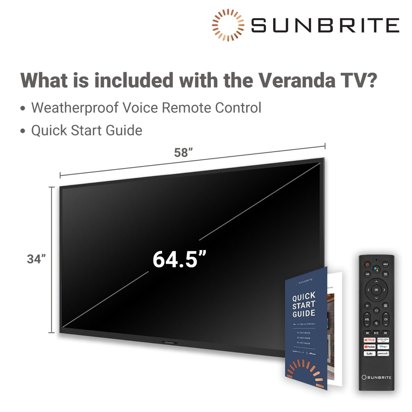 SunBrite Veranda 3 Series 65" 4K HDR Outdoor Smart TV (SB-V3-65-4KHDR-BL)