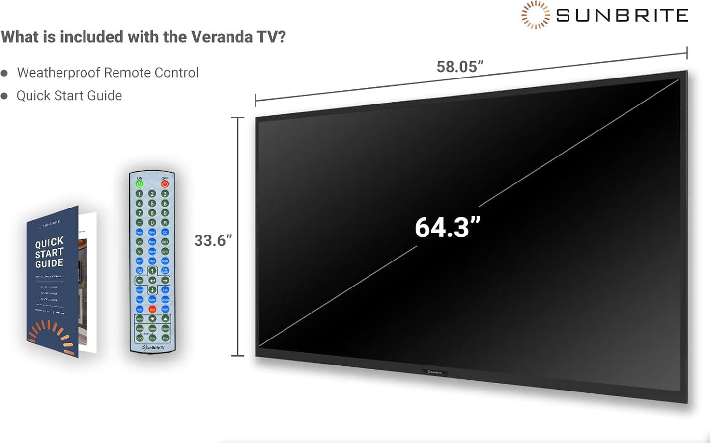 SunBriteTV Veranda Series 65" Class LED Outdoor Full Shade 4K UHD TV SB-V-65-4KHDR-BL