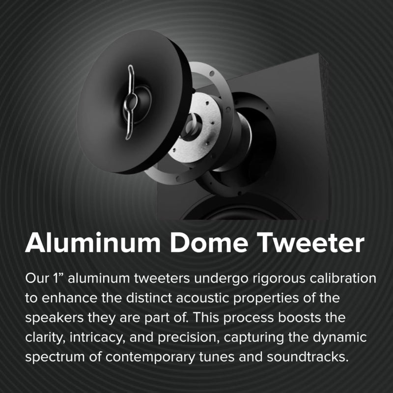 Debut 3.0 DB63-BK Bookshelf Speaker, Black Ash (Pair) - 1” Aluminum Dome Tweeter