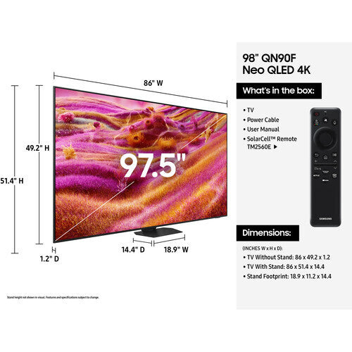 Samsung QN85QN90F Neo QLED TV 85" 4K Smart in Titan Black - QN85QN90FAFXZA