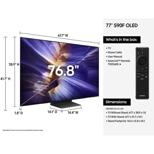 Samsung OLED QN77S90FA 77" 4K Vision AI Smart TV in Graphite Black QN77S90FAFXZA