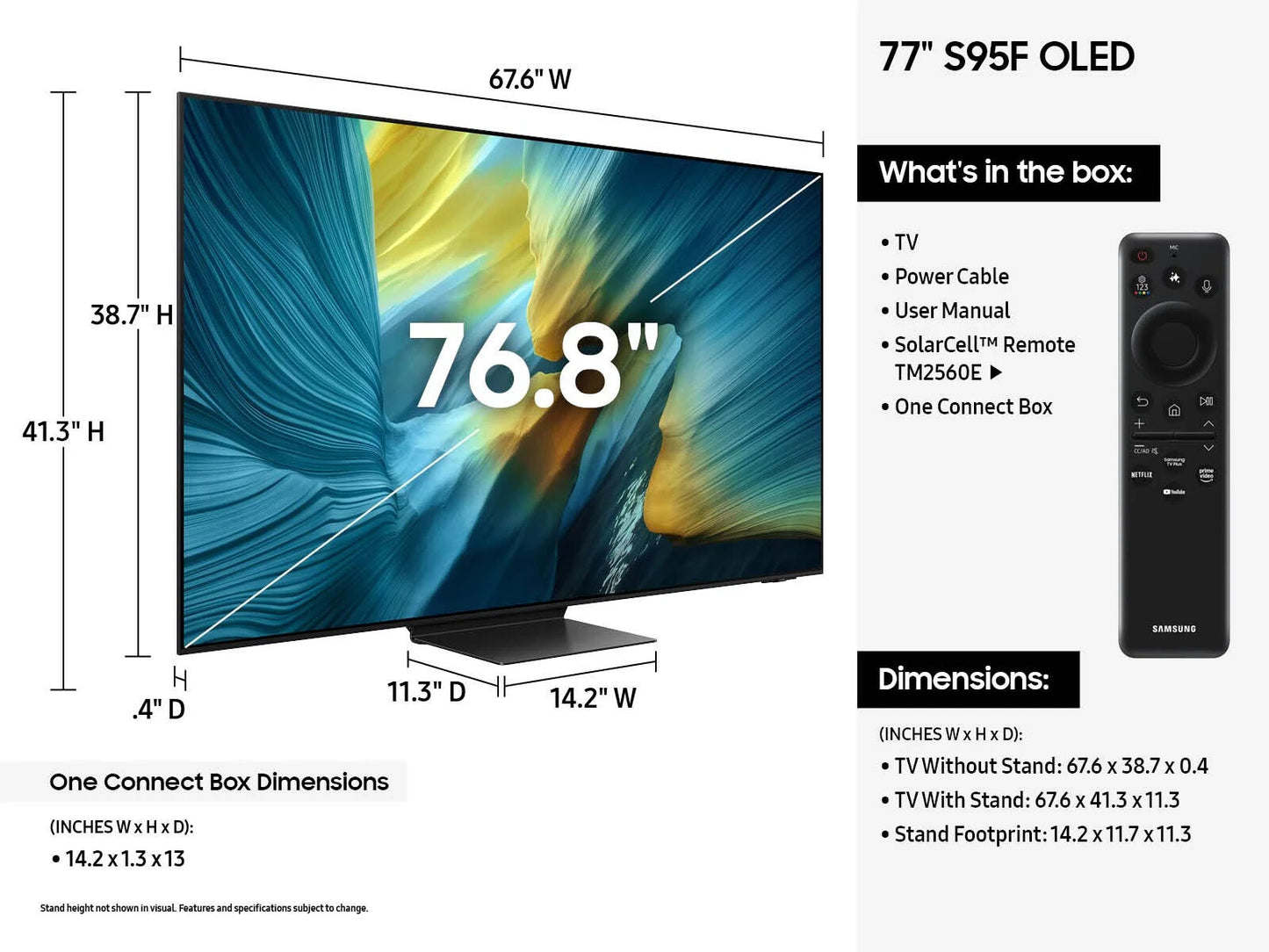 Samsung QN77S95FA 77" S95F OLED 4K UHD Smart TV - 2025 QN77S95FAFXZA