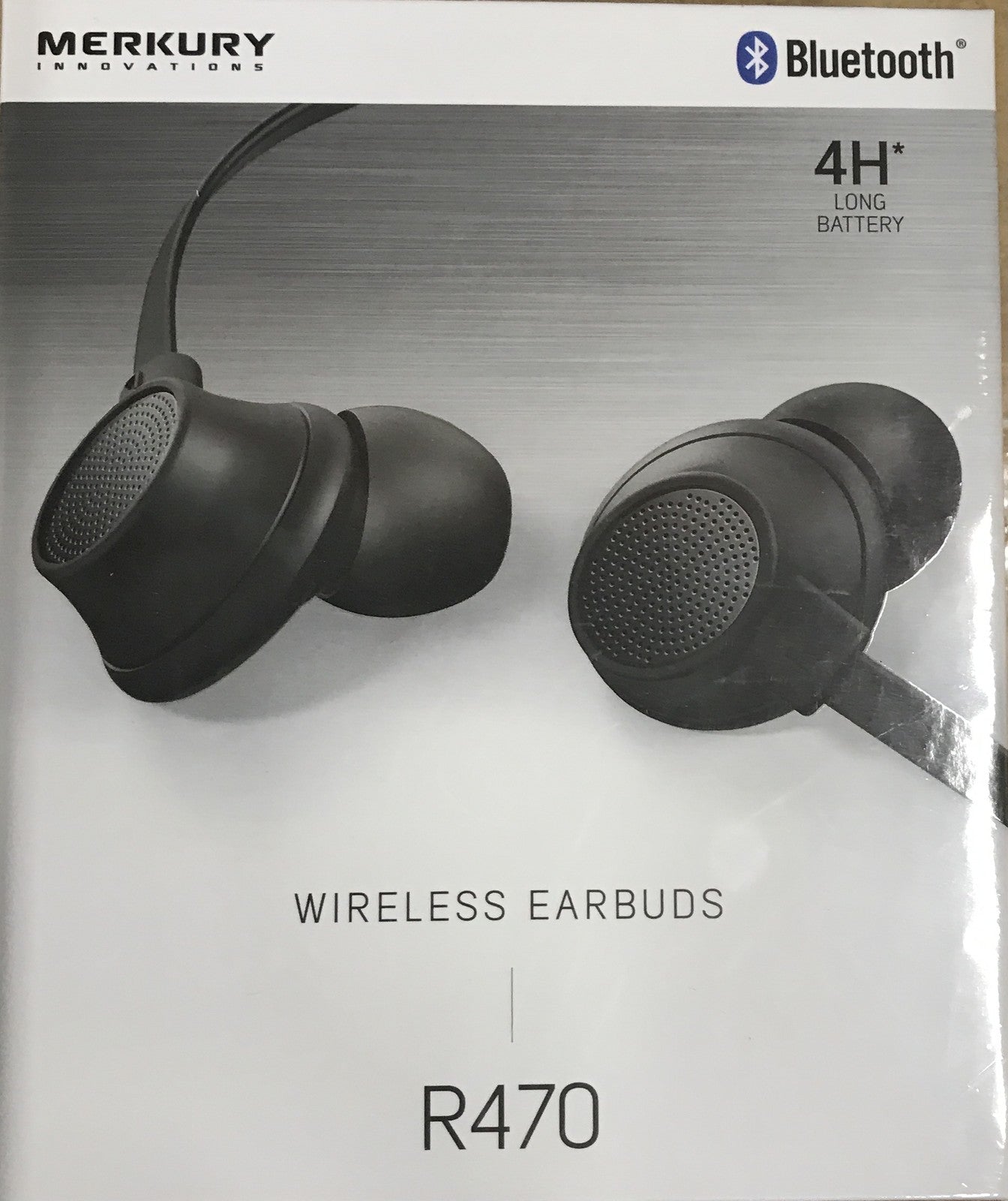 Merkury MI-E037B-101 4 Hour Long Battery Bluetooth Wireless Earbuds Blackout
