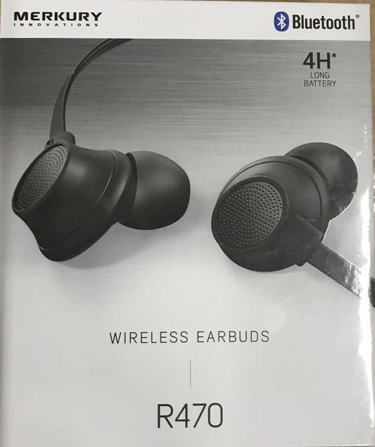Merkury MI-E037B-101 4 Hour Long Battery Bluetooth Wireless Earbuds Blackout