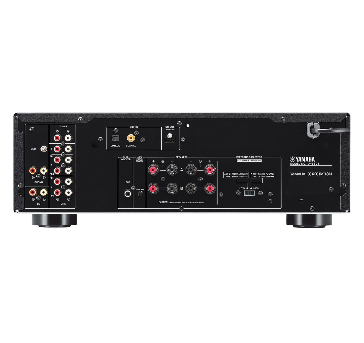 Yamaha A-S501BL Integrated Amplifier with DAC, 85W Black Stereo Sound