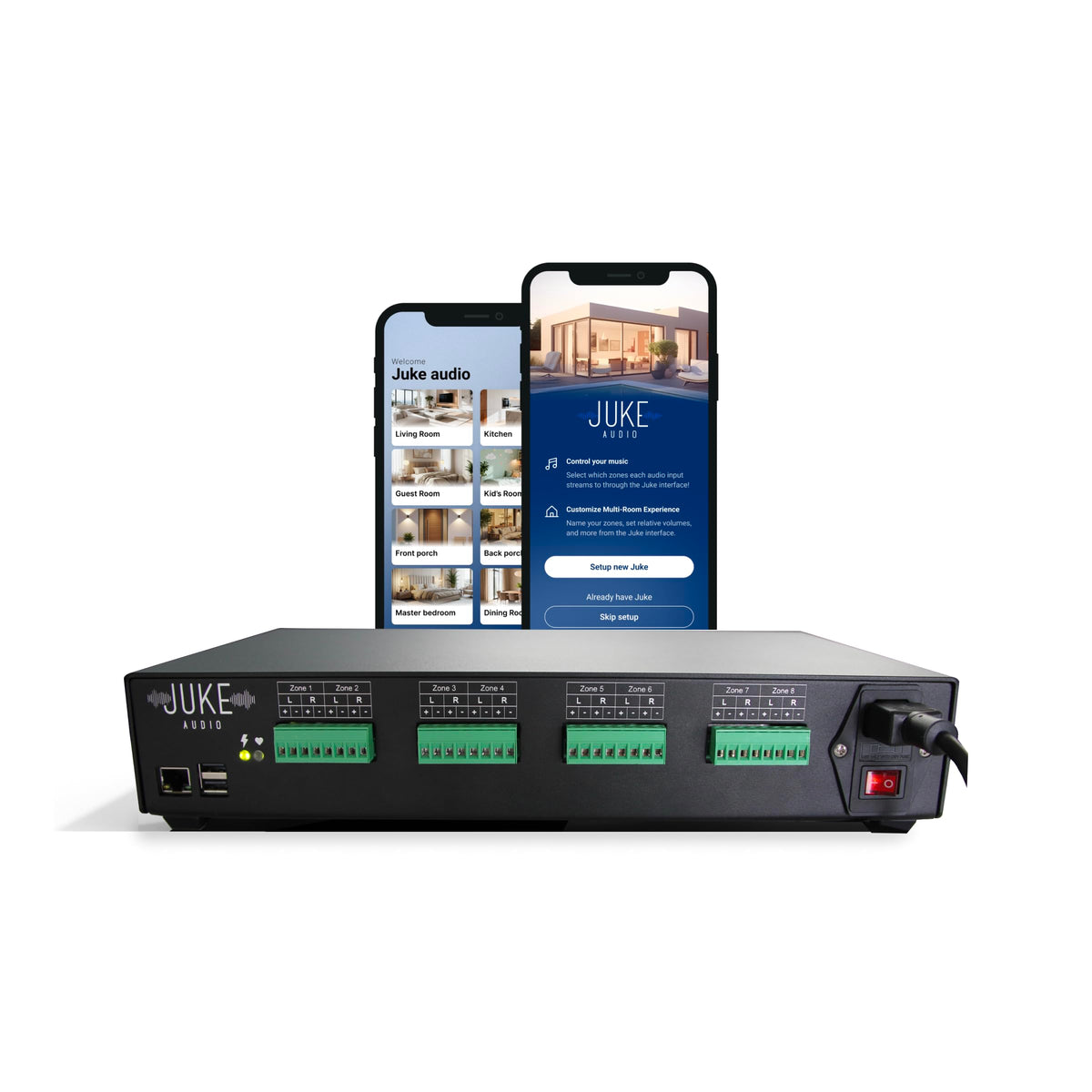 Juke-8 - 8 Zone Multi-Room Amplifier with AirPlay 2 and Bluetooth Audio