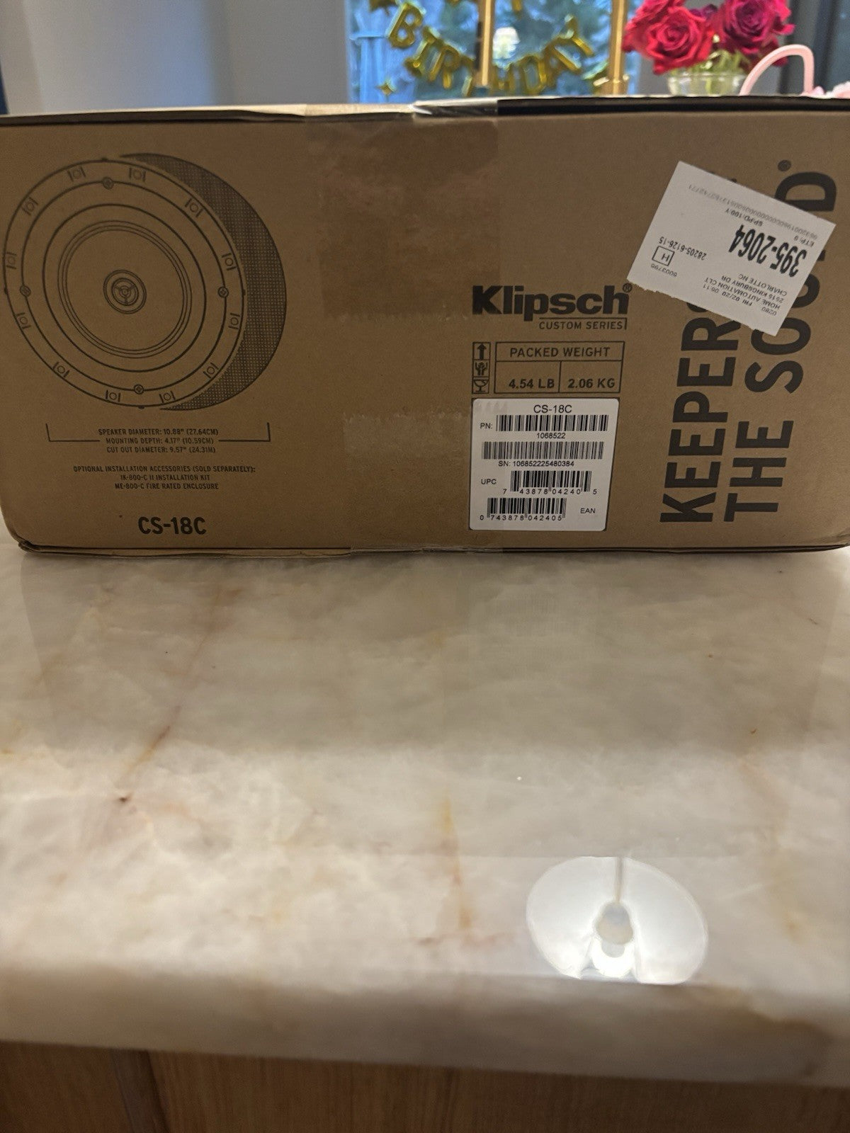 Klipsch 8-Inch In Ceiling Speaker CS-18C, Paintable Grill, Black/White Audio