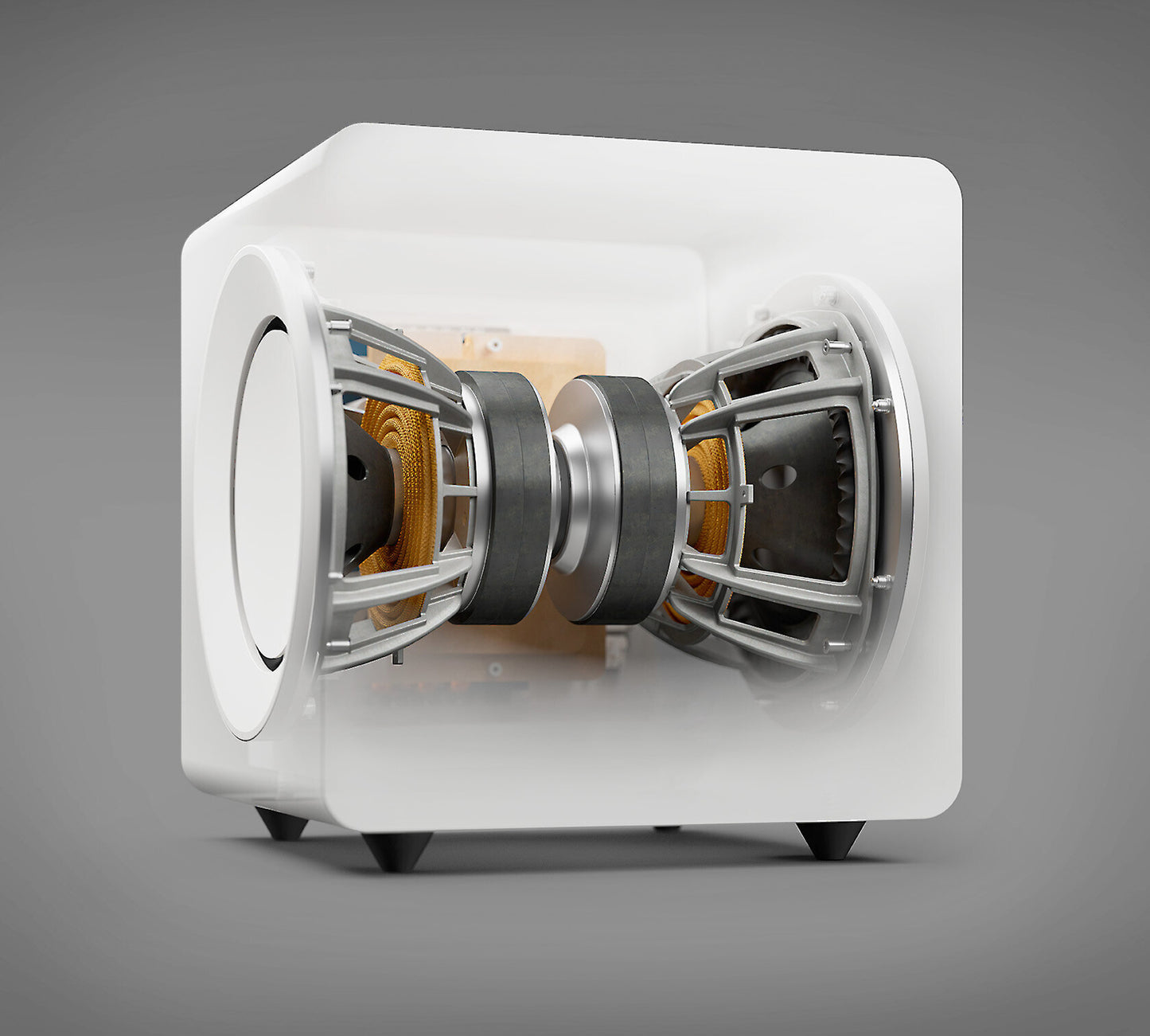 KEF KC92WH Powered Subwoofer - Dual 9" Woofers, 1,000W, Gloss White Finish