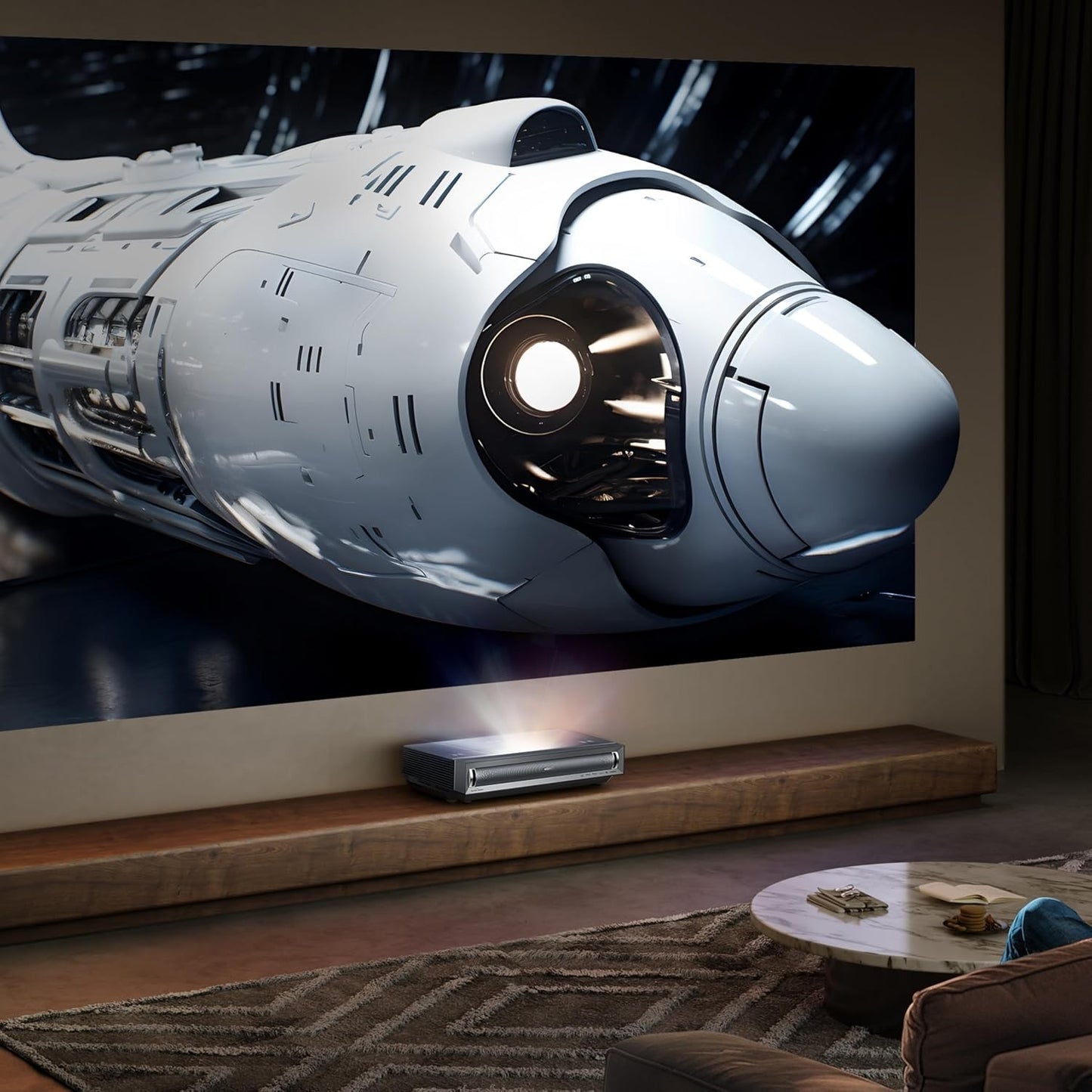 Hisense PX3-PRO 4K UHD Laser Projector for Home Theater, 150" UST Screen