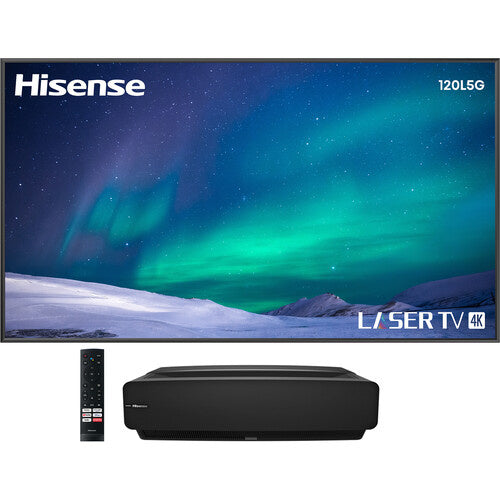 Hisense 120L5G Lumen XPR 4K UHD Smart Ultra-Short Laser Projector & 120" Screen