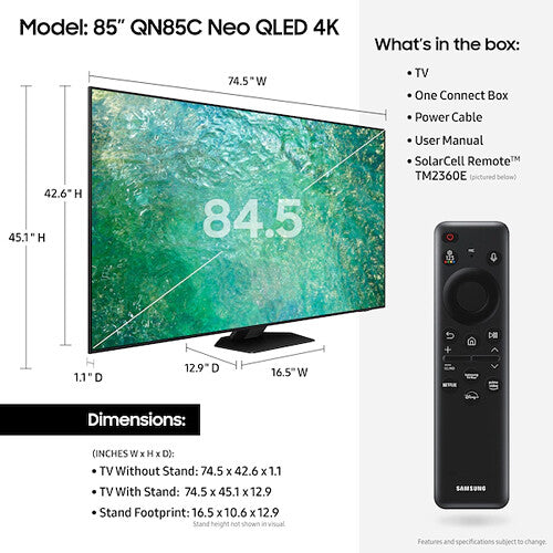 Samsung QN85QN85CA Neo QLED 85" 4K HDR Smart TV (2023) QN85QN85CAFXZA