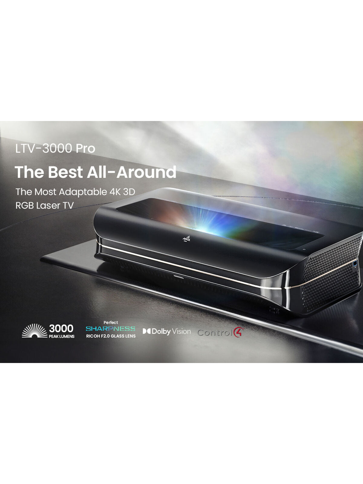 AWOL VISION LTV-3500 PRO 4K 3D Ultra Short Throw Triple Laser Projector