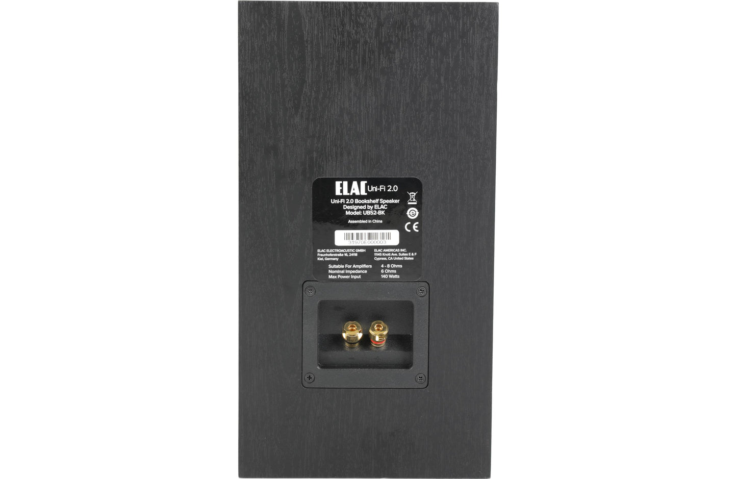 Elac Uni-Fi 2.0 UB52 Bookshelf Speakers (Pair), Black (UB52-BK)