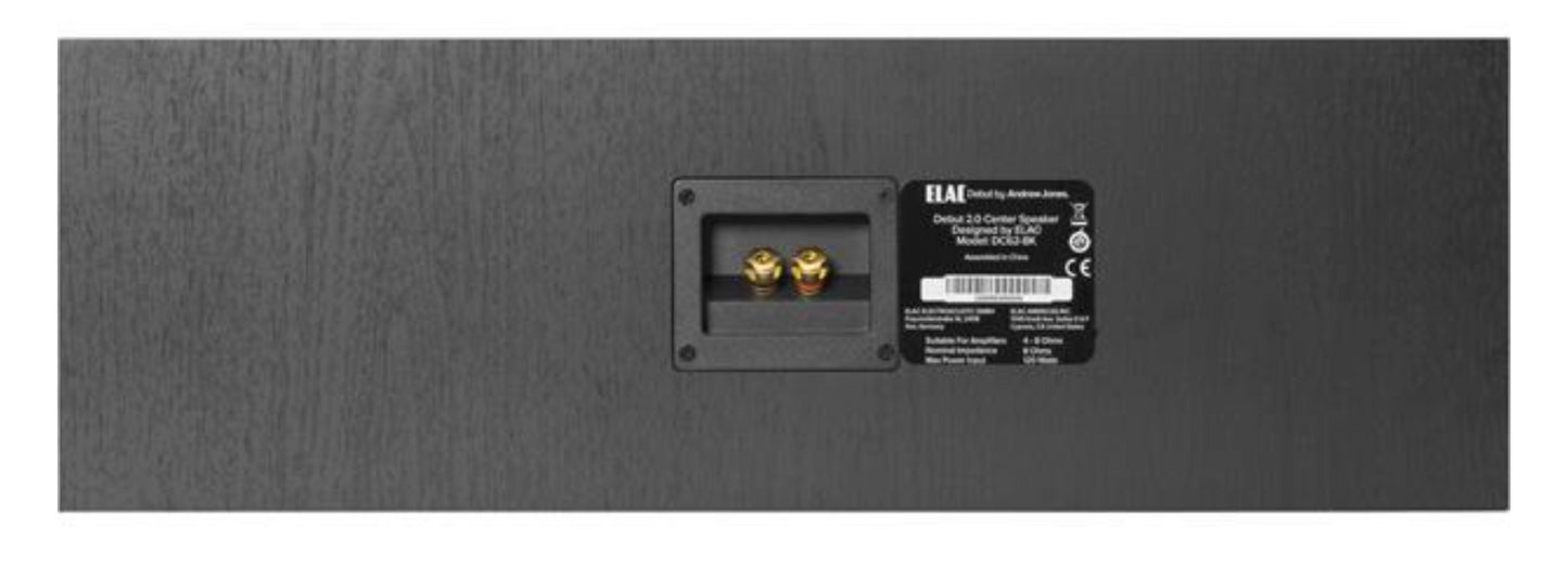 Elac Debut 2.0 C6.2 DC62-BK 6-1/2" Center Channel Speaker, Black