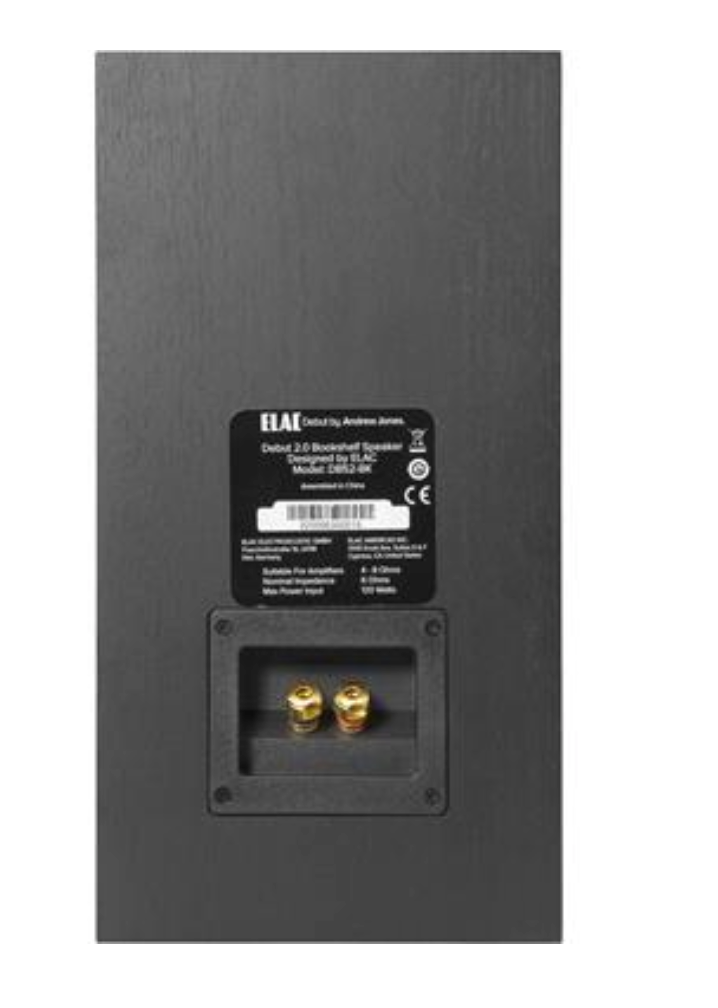 Elac Debut 2.0 B6.2 2-Way Bookshelf Speakers DB62-BK (Black, Pair
