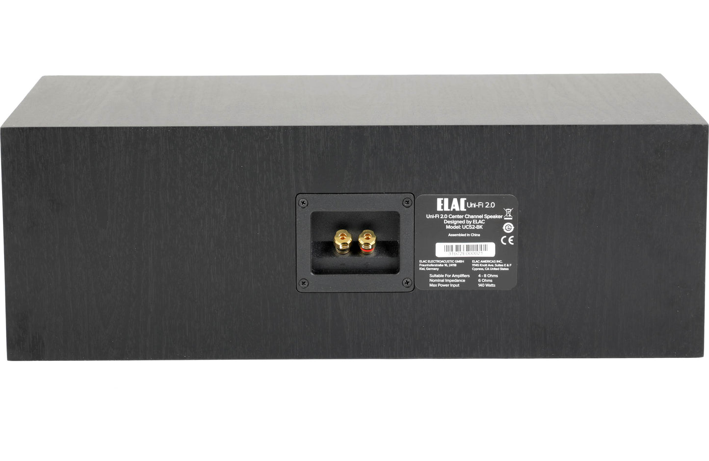 Elac Uni-Fi 2.0 UC52 Center Speaker (Each), Black (UC52-BK)